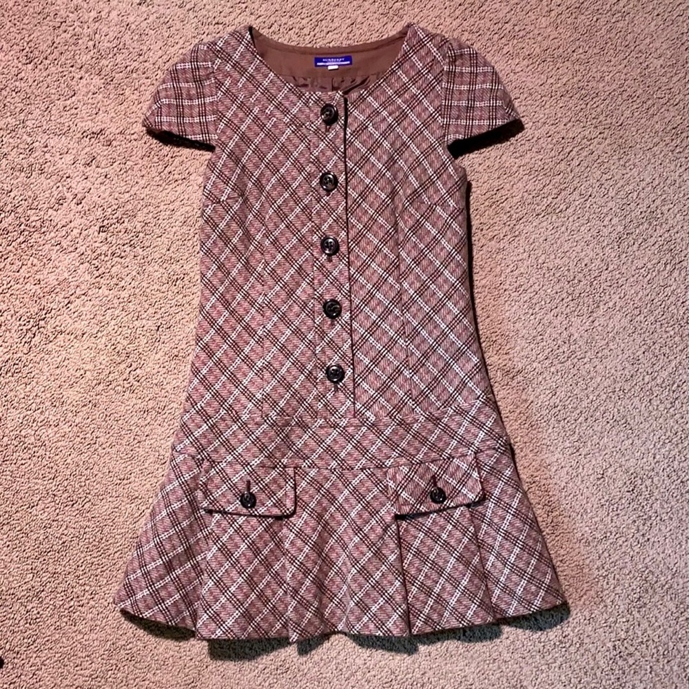 Burberry Japan’s licensed checked wool plaid mini dress. Size 38 or US 4
